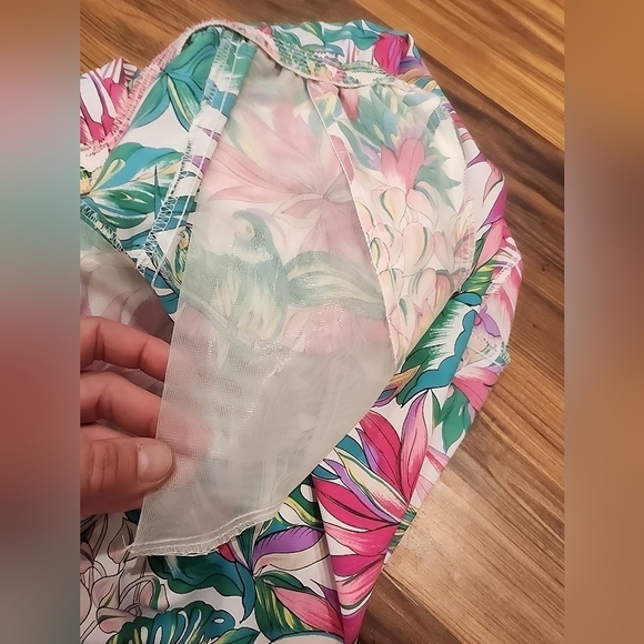 Vtg Pykettes Hawaiian Floral Bird Midi Skirt with Pockets - Picture 5 of 11